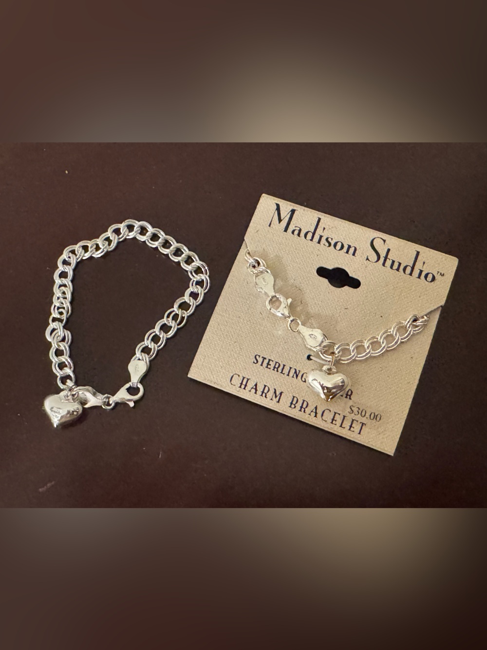 Madison Sterling Silver Heart Charm Bracelet - Silver